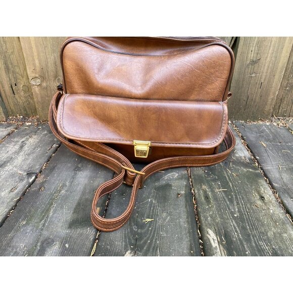 Vintage 1970s AMIIET Leather Camera Bag Brown GENUINE LEATHER Multi Purpose - Picture 4 of 12